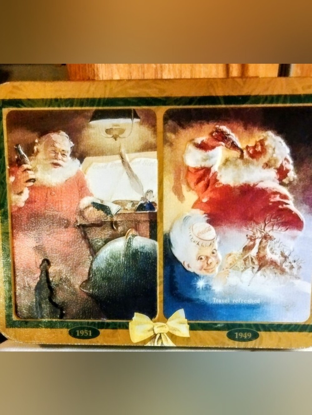 Vintage 1997 Coca-Cola Nostalgia Playing Cards 2 Deck Set Collector Tin 1 Opened